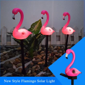 Солнечная лампа для лужайки с фламинго, Солнечный садовый светильник, Солнечный фонарь для двора, водонепроницаемый светодиодный светильник, наружный солнечный светильник для декоративного сада