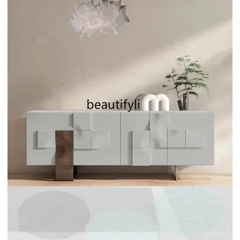 Итальянский журнальный столик в современной маленькой квартире, простой, с выдвижным ящиком, тумбой для телевизора и чайным столиком, Комбинированный Прямоугольный приставной столик
