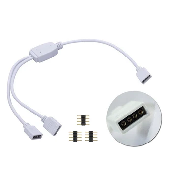 4-контактный Соединительный кабель RGB с 1-2 Портами, светодиодный Удлинительный кабель-разветвитель, провод Для 2835 5050 светодиодных лент RGB с 4-контактными штекерами
