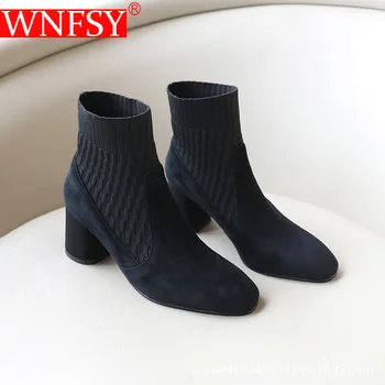 Wnfsy/ женские теплые ботинки; Зимние повседневные ботильоны с острым носком; женские ботинки 