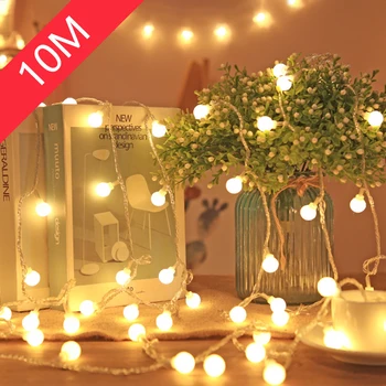 100 светодиодных USB-гирлянд Fairy String Lights Globe String Lights для внутренней вечеринки на открытом воздухе, свадьбы, Рождественского сада, экологически чистых, энергосберегающих