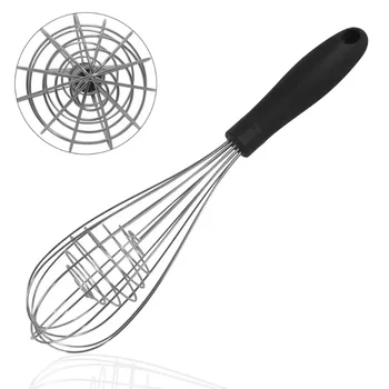 Креативный бытовой ручной стальной венчик для взбивания яиц, кухонный инструмент для выпечки, ручной венчик для взбивания яиц с шариковой сердцевиной